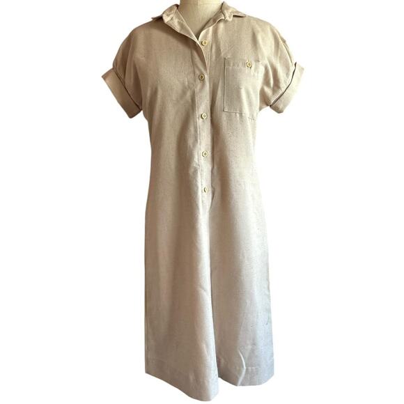 Lanvin Dresses & Skirts - Lanvin Vintage Beige Shirt Dress